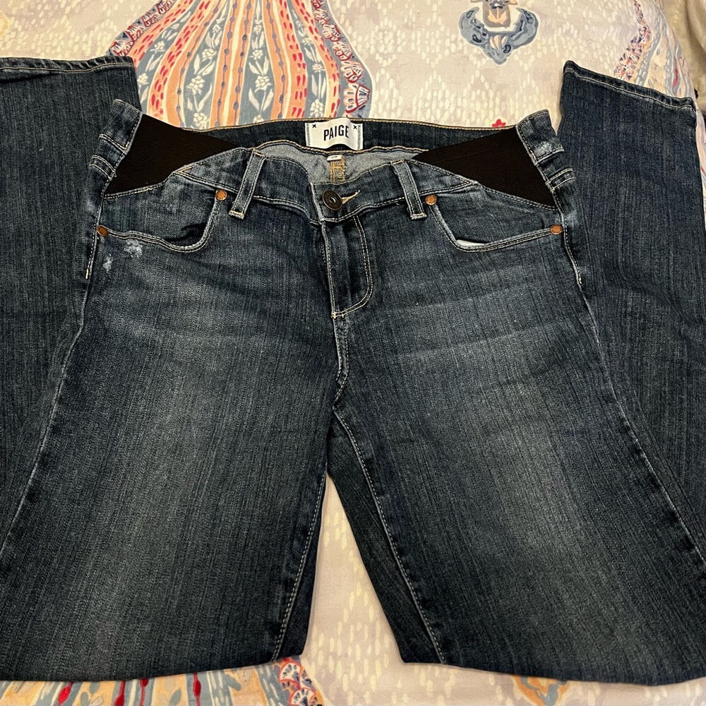 Paige distressed verdugo maternity jeans 28